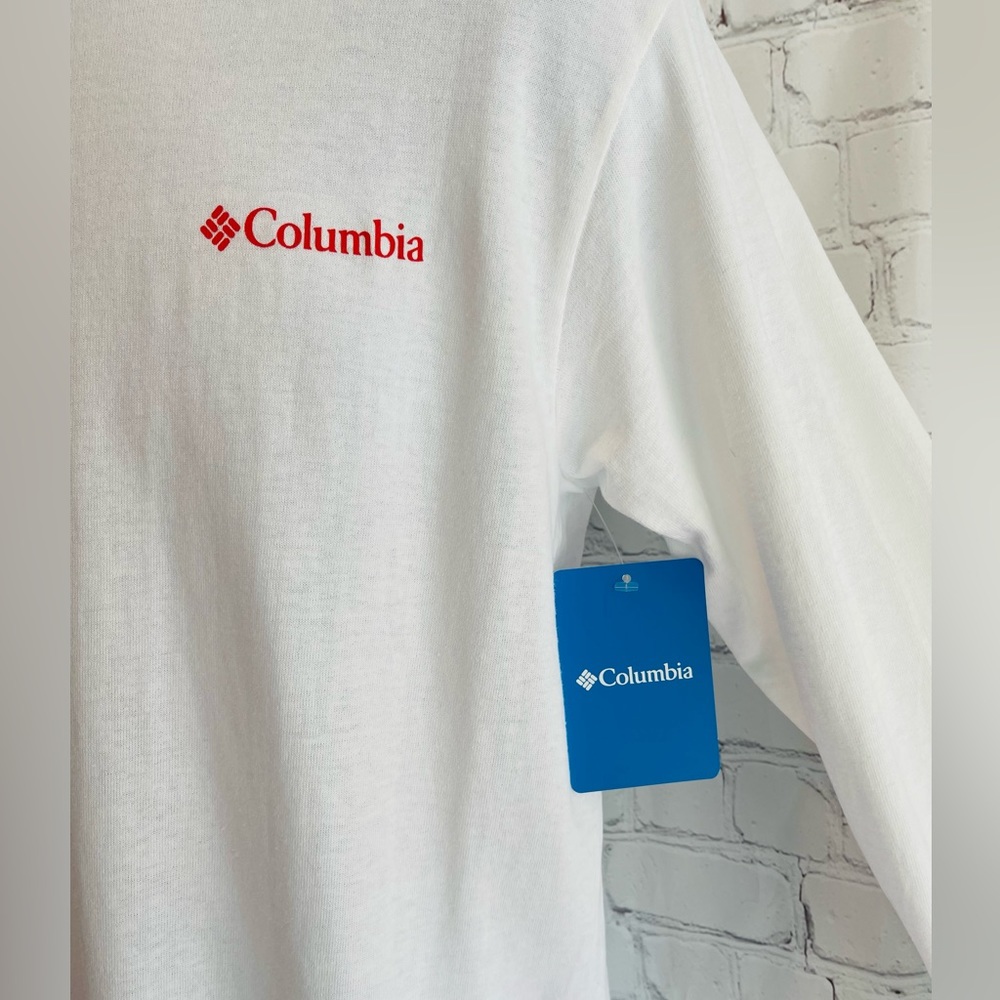 NWT Columbia Long Sleeve Graphic T-Shirt White Size Small - Picture 5 of 6